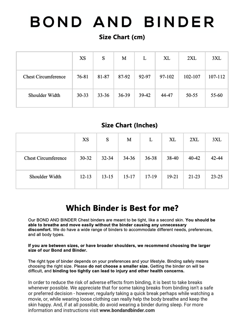 Gaff and Go Sizing Chart